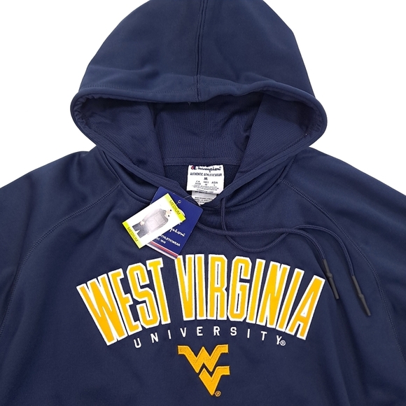 Champion Men's West Virginia University Hoodie Navy Blue Long Sleeve - Sz Medium - Picture 7 of 7